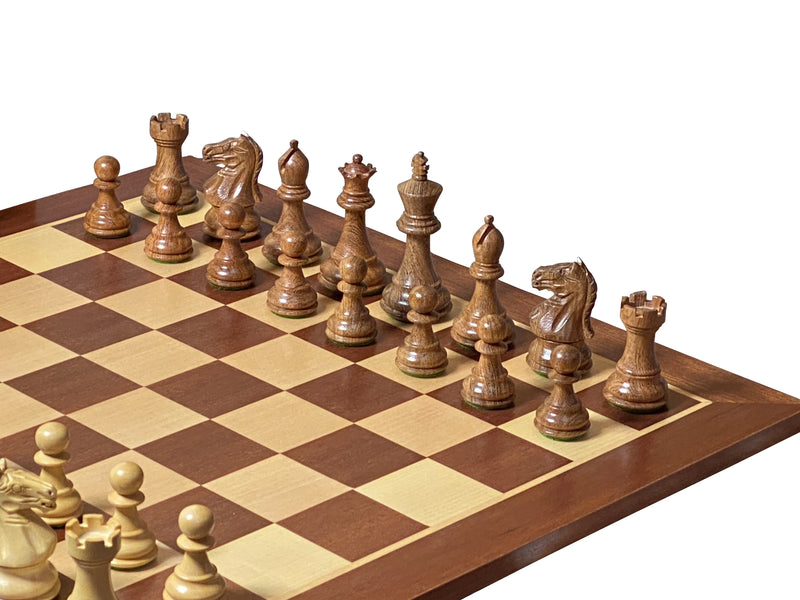 Queens Gambit Acacia Pieces 15.75" Mahogany Chessboard & Box - Official Staunton™ 