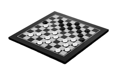 Black Silver Entry Level Chess and Draughts Set - Official Staunton™ 