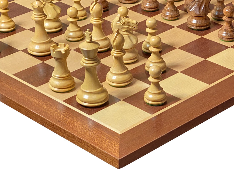 Queens Gambit Acacia Pieces 15.75" Mahogany Chessboard & Box - Official Staunton™ 