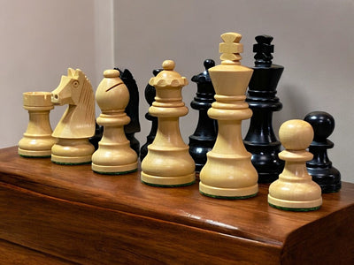 15.75" Classic Economy Anegre Chess Set & Slide Lid Box - Official Staunton™ 