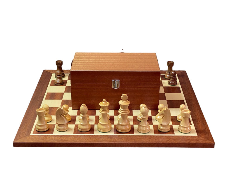 4" Classic Acacia Chess Pieces 19" Mahogany Board & Box - Official Staunton™ 