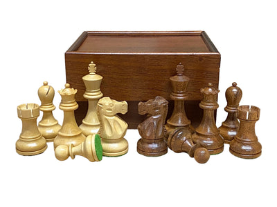 3.75 Inch Reykjavik Acacia and Boxwood Pieces & Slide Box - Official Staunton™ 