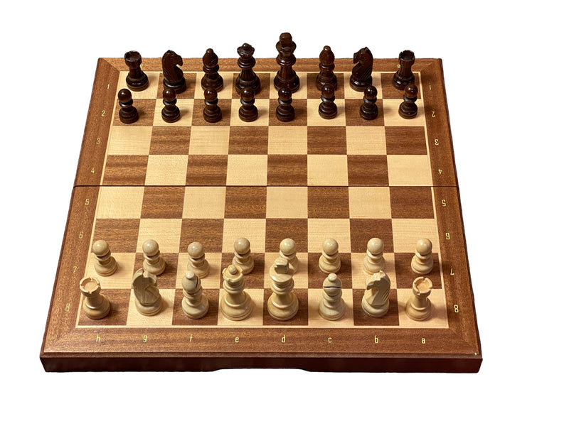 13 Inch Mahogany and Maple Magnetic Chess Set - Official Staunton™ 