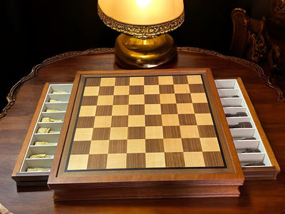 Isle of Lewis Mahogany Drawer Chess Set - Official Staunton™ 