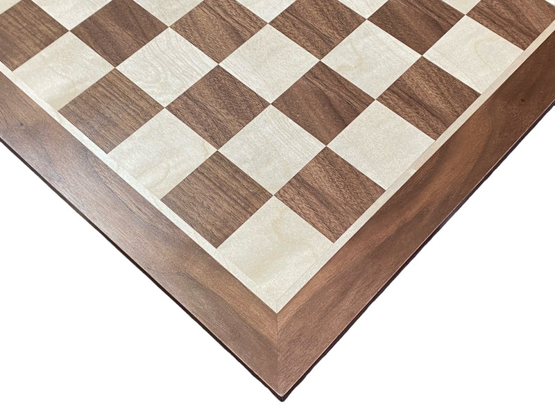 19" European Walnut and Maple Chess Board - Official Staunton™ 