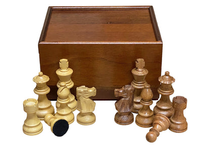 Compact British Acacia, Mahogany Chessboard & Slide Box - Official Staunton™ 