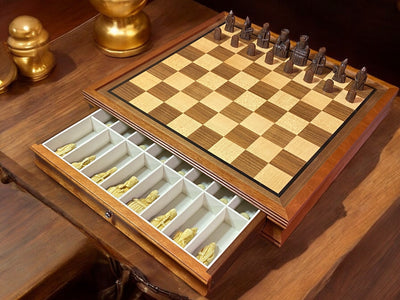 Isle of Lewis Mahogany Drawer Chess Set - Official Staunton™ 