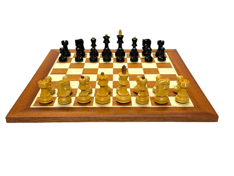 3" Zagreb Ebonised Pieces 15.75" Mahogany Board & Box - Official Staunton™ 