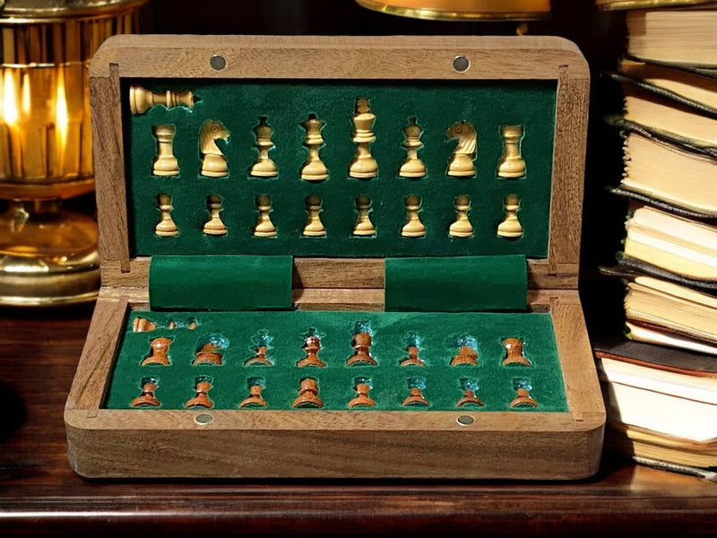 7" Solid Wood Handmade Magnetic Travel Chess Set - Official Staunton™ 