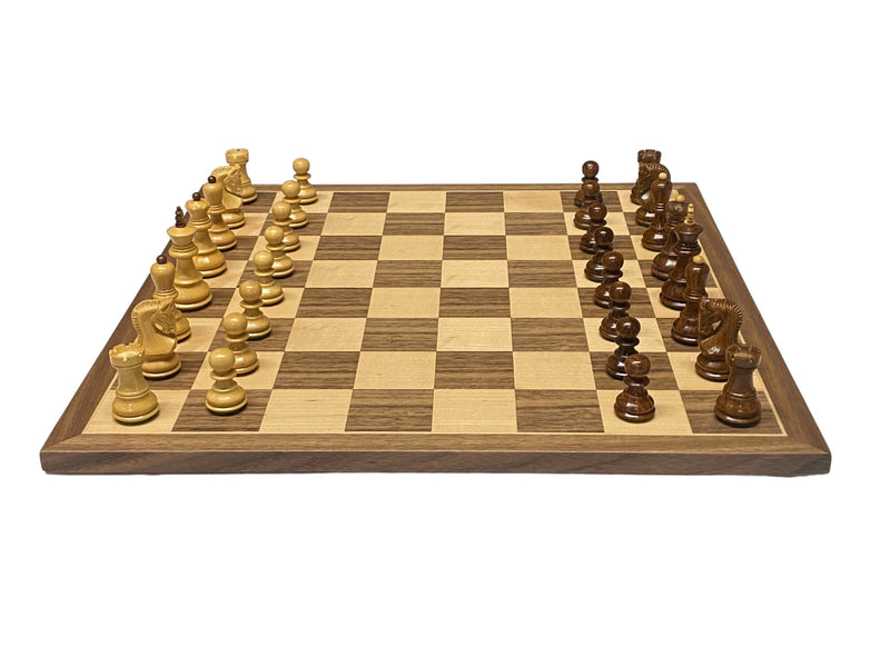 2.6" Zagreb Rosewood Walnut Chess Set & Slide Top Box - Official Staunton™ 