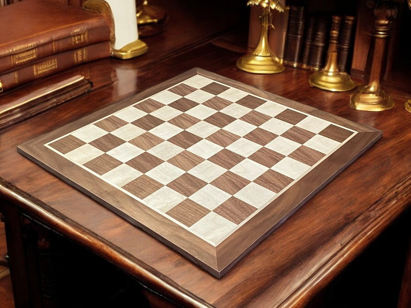 19" European Walnut and Maple Chess Board - Official Staunton™ 