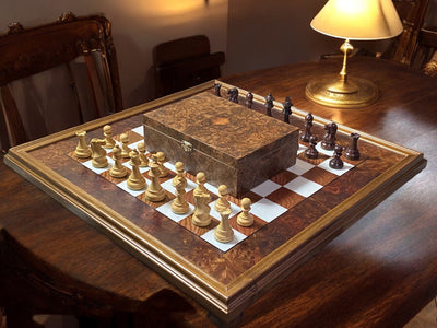 Italian Framed Elm and Briarwood Spirit Chess Set - Official Staunton™ 