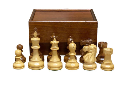 3.75 Inch Reykjavik Acacia and Boxwood Pieces & Slide Box - Official Staunton™ 