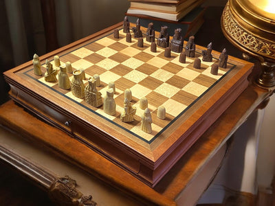 Isle of Lewis Mahogany Drawer Chess Set - Official Staunton™ 