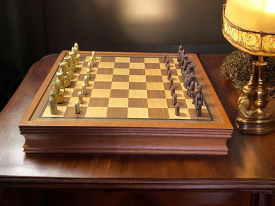 Isle of Lewis Mahogany Drawer Chess Set - Official Staunton™ 