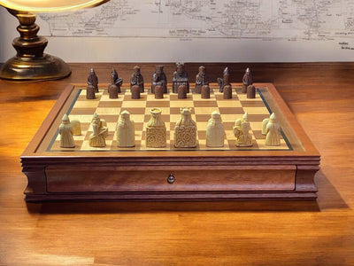 Isle of Lewis Mahogany Drawer Chess Set - Official Staunton™ 