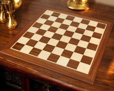 19 Inch Mahogany and Maple Inlaid Chess Board - Official Staunton™ 