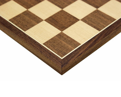 Compact Elite Ebonised Chess Pieces, 15.75" Walnut Board & Vinyl Box - Official Staunton™ 