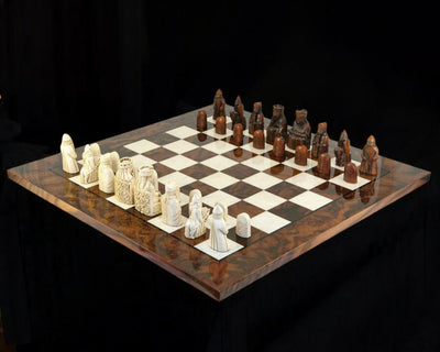 The Isle Of Lewis Teak Italian Walnut Prestige Chess Set - Official Staunton™ 