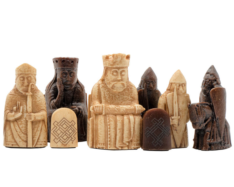 Compact Lewis Chessmen in Presentation Case & Walnut Chessboard - Official Staunton™ 