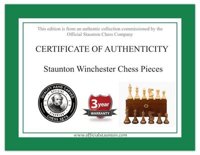 4" Staunton Acacia Winchester Chess Pieces & Mahogany Box - Official Staunton™ 