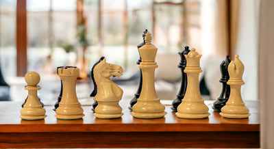 3.25" Black Queens Gambit Supreme Chess Pieces - Official Staunton™ 