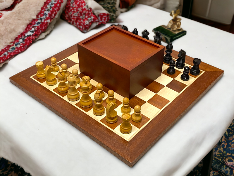 15.75” Classic Ebonised Mahogany Chess Set & Box - Official Staunton™ 