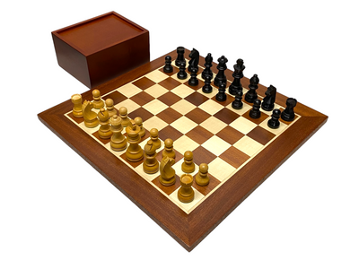 15.75” Classic Ebonised Mahogany Chess Set & Box - Official Staunton™ 