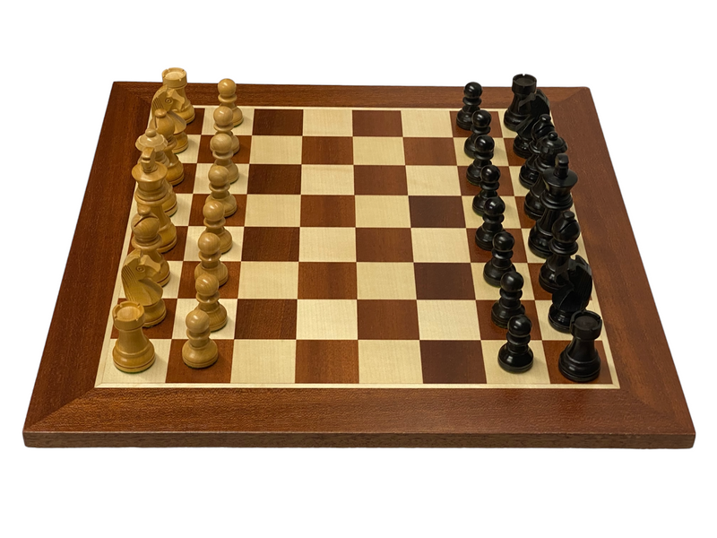 15.75” Classic Ebonised Mahogany Chess Set & Box - Official Staunton™ 