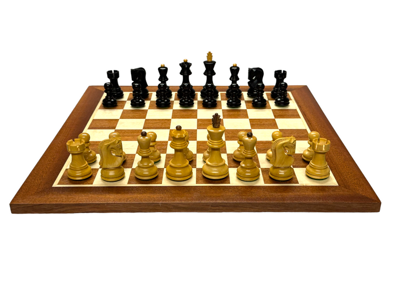 3" Zagreb Ebonised Pieces 15.75" Mahogany Board & Box - Official Staunton™ 