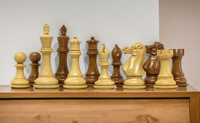 4" Collectors Series Acacia & Boxwood Chess Pieces - Official Staunton™ 