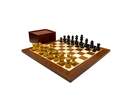 15.75” Classic Ebonised Mahogany Chess Set & Box - Official Staunton™ 