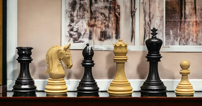 3.75" Imperial Black and Boxwood Chess Pieces - Official Staunton™ 